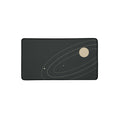 Orbit desk mat, elliptical lines on deep charcoal, 12 by 22 inches