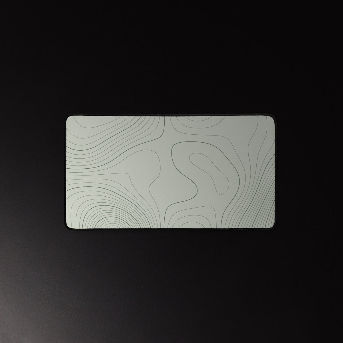 Sage Contour desk mat, sage topographic contour lines, 12 by 22 inches