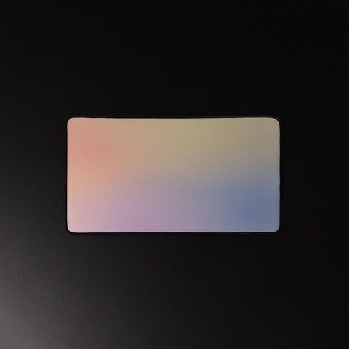 Dusk Haze desk mat, peach, butter and lilac gradient, 12 by 22 inches